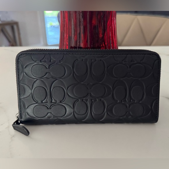 Coach Handbags - Coach Black Embossed Wallet